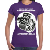 Giant Robot - ladies tapered fit on a dark colour